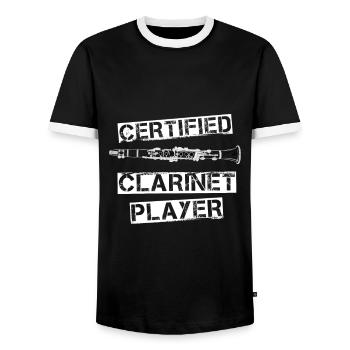 Clarinette Clarinette Hobby - T-shirt contrasté Homme - noir/blanc - Devant - AI Model Female 172 light (172cm) & AI Model Male 178 light (178cm)