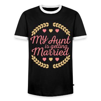 Ma tante se marie cadeau je drôle de mariage - T-shirt contrasté Homme - noir/blanc - Devant - AI Model Female 172 light (172cm) & AI Model Male 178 light (178cm)