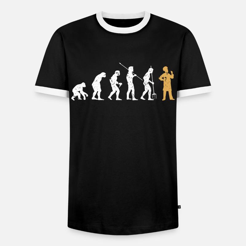 Cuisinier évolution - T-shirt contrasté Homme - noir/blanc