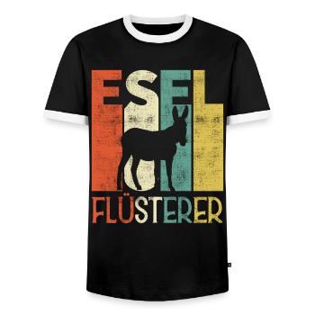 Retro Esel Flüsterer Besitzer - Männer Kontrast-T-Shirt - Schwarz/Weiß - Vorne - AI Model Female 172 light (172cm) & AI Model Male 178 light (178cm)
