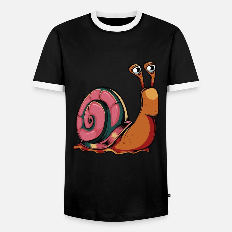 Comic Schnecke - Männer Kontrast-T-Shirt - Schwarz/Weiß