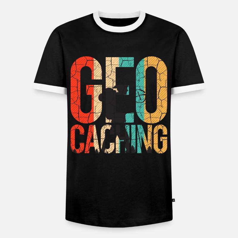 Geocaching - Men's Ringer Shirt - black/white
