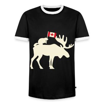 Drapeau du canada - T-shirt contrasté Homme - noir/blanc - Devant - AI Model Female 172 light (172cm) & AI Model Male 178 light (178cm)