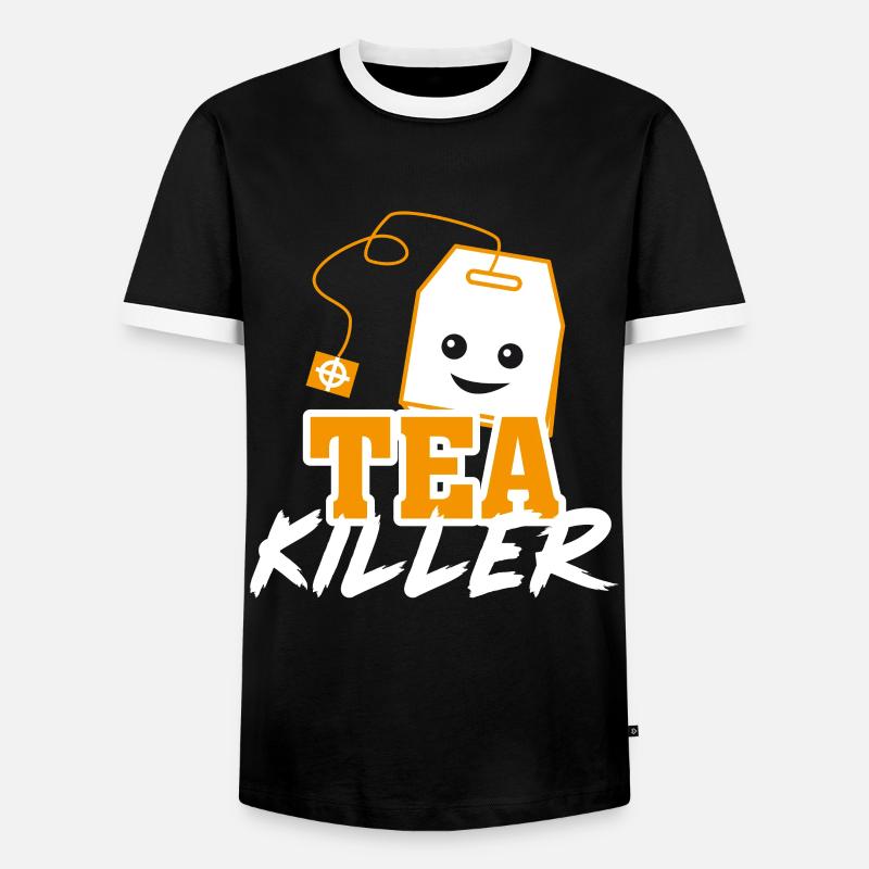 Teetrinker Tee - Männer Kontrast-T-Shirt - Schwarz/Weiß