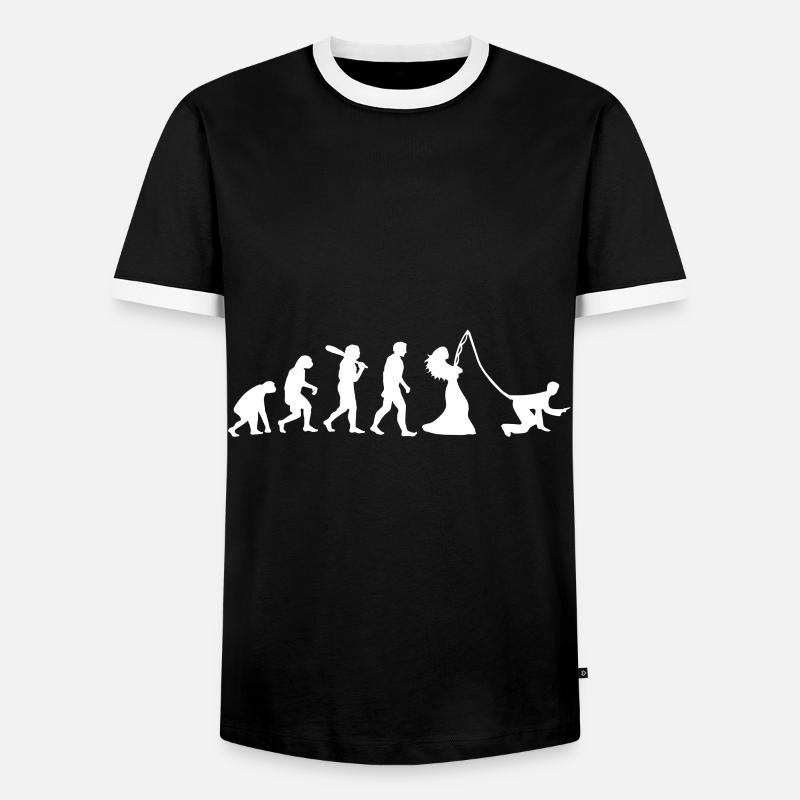 Bräutigam Evolution - Männer Kontrast-T-Shirt - Schwarz/Weiß