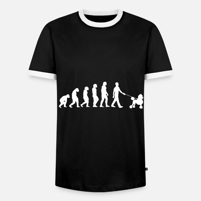 Evolution Pudel - Männer Kontrast-T-Shirt - Schwarz/Weiß