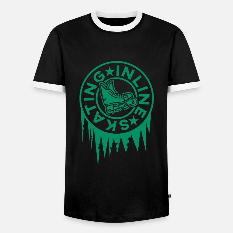 Inline Skating - Männer Kontrast-T-Shirt - Schwarz/Weiß