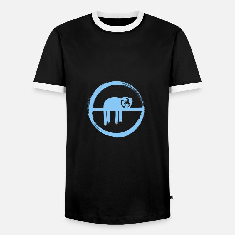 Faultier - Sloth - Männer Kontrast-T-Shirt - Schwarz/Weiß