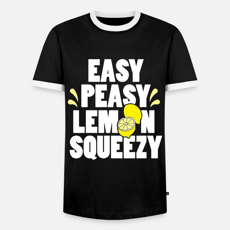 Easy Peasy Lemon Squeezy Fun Summertime Lemonade - Men's Ringer Shirt - black/white