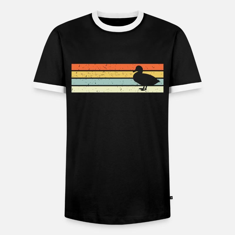 Retro duck - Men's Ringer Shirt - black/white