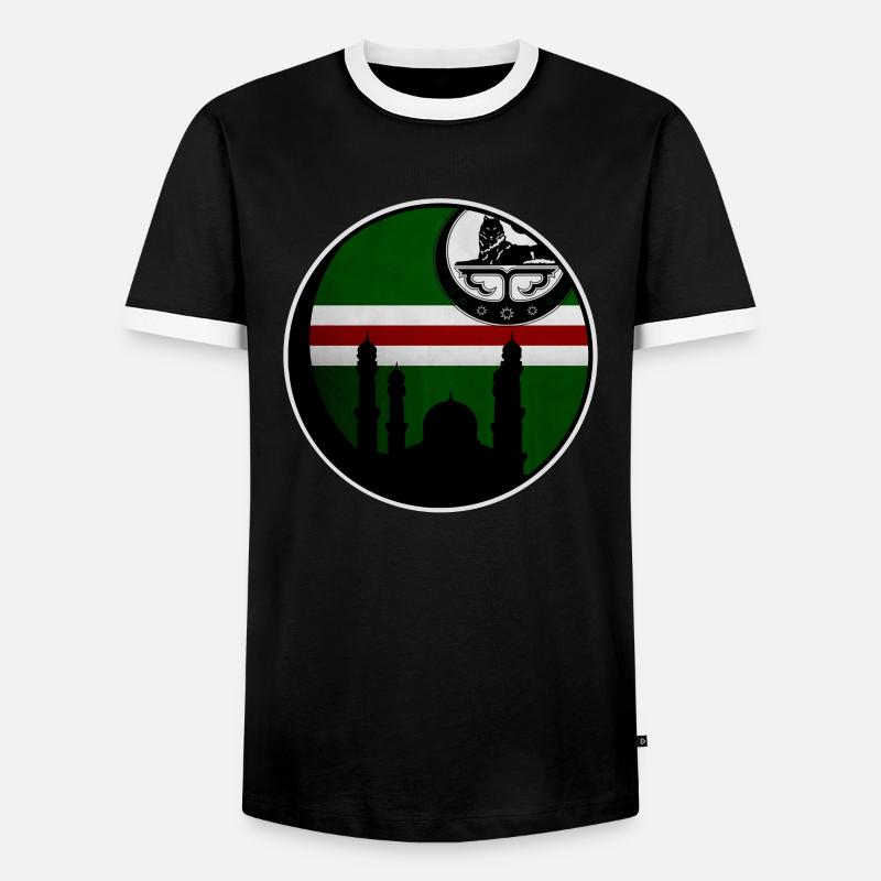 chechnya flag chechen Born - Männer Kontrast-T-Shirt - Schwarz/Weiß