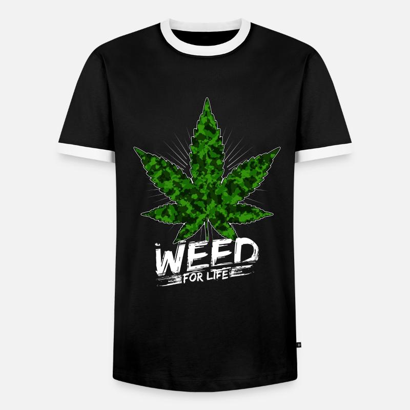 Weed - Männer Kontrast-T-Shirt - Schwarz/Weiß