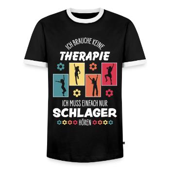 Schlager - Männer Kontrast-T-Shirt - Schwarz/Weiß - Vorne - AI Model Female 172 light (172cm) & AI Model Male 178 light (178cm)