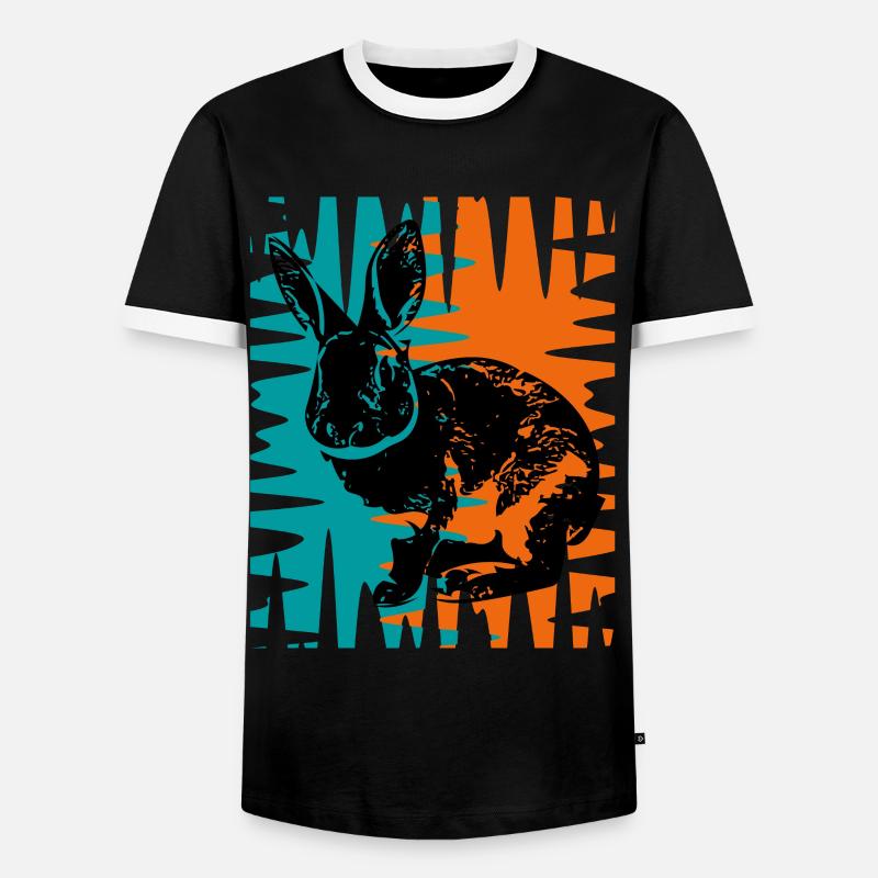 Rabbit - Männer Kontrast-T-Shirt - Schwarz/Weiß