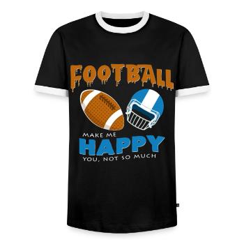 American Football - Männer Kontrast-T-Shirt - Schwarz/Weiß - Vorne - AI Model Female 172 light (172cm) & AI Model Male 178 light (178cm)