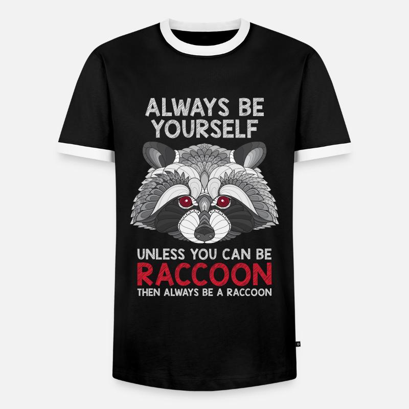 Waschbär Geschenkidee - Männer Kontrast-T-Shirt - Schwarz/Weiß