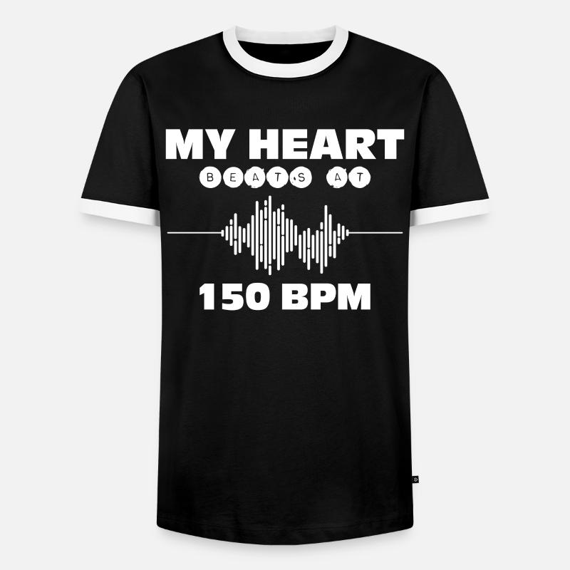Techno - Männer Kontrast-T-Shirt - Schwarz/Weiß