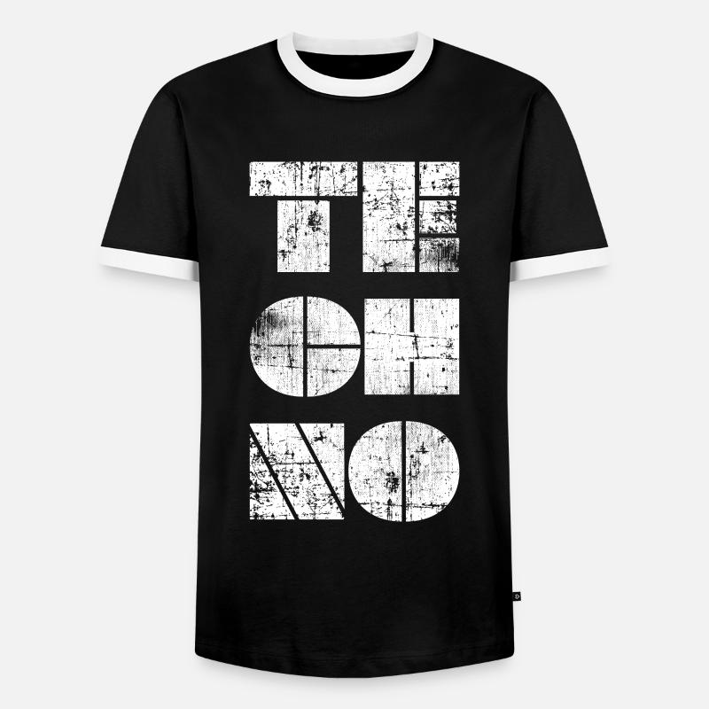Techno - Men's Ringer Shirt - black/white