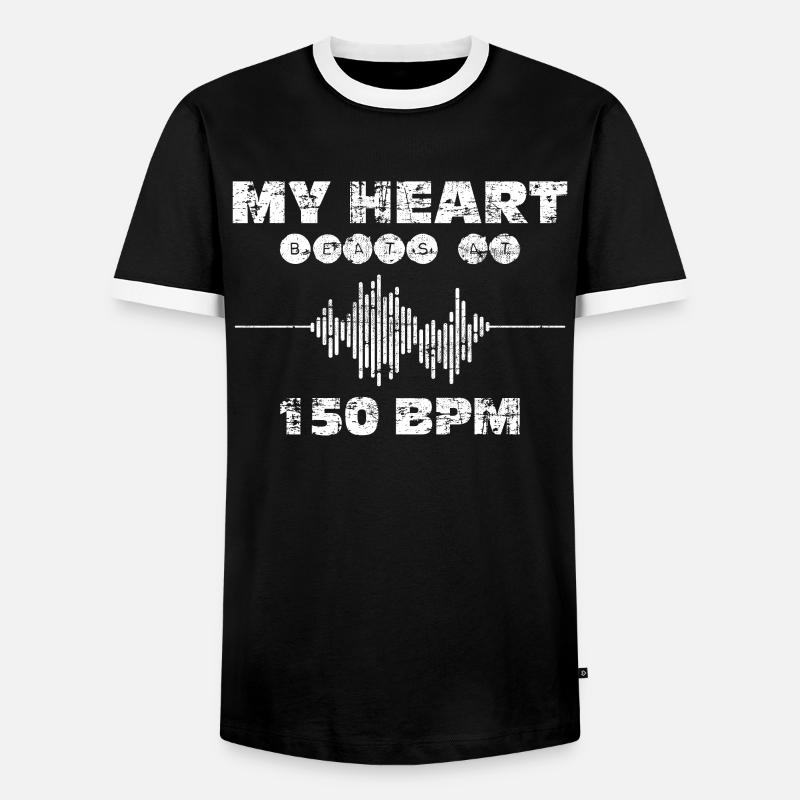 Techno Music - Men's Ringer Shirt - black/white