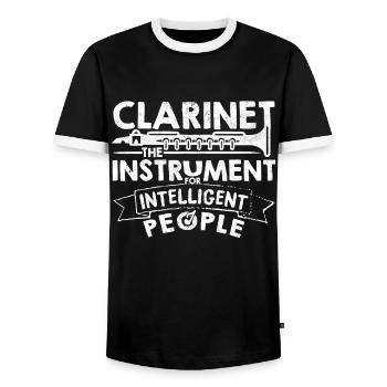 Cool Klarinette Klarinettenspieler Spruch Geschenk - Männer Kontrast-T-Shirt - Schwarz/Weiß - Vorne - AI Model Female 172 light (172cm) & AI Model Male 178 light (178cm)