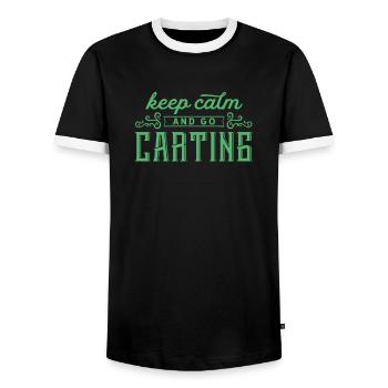 Gokart Kartfahrer Karts Kart fahren Go Kart - T-shirt contrasté Homme - noir/blanc - Devant - AI Model Female 172 light (172cm) & AI Model Male 178 light (178cm)
