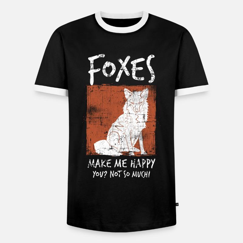 Fuchs - Männer Kontrast-T-Shirt - Schwarz/Weiß
