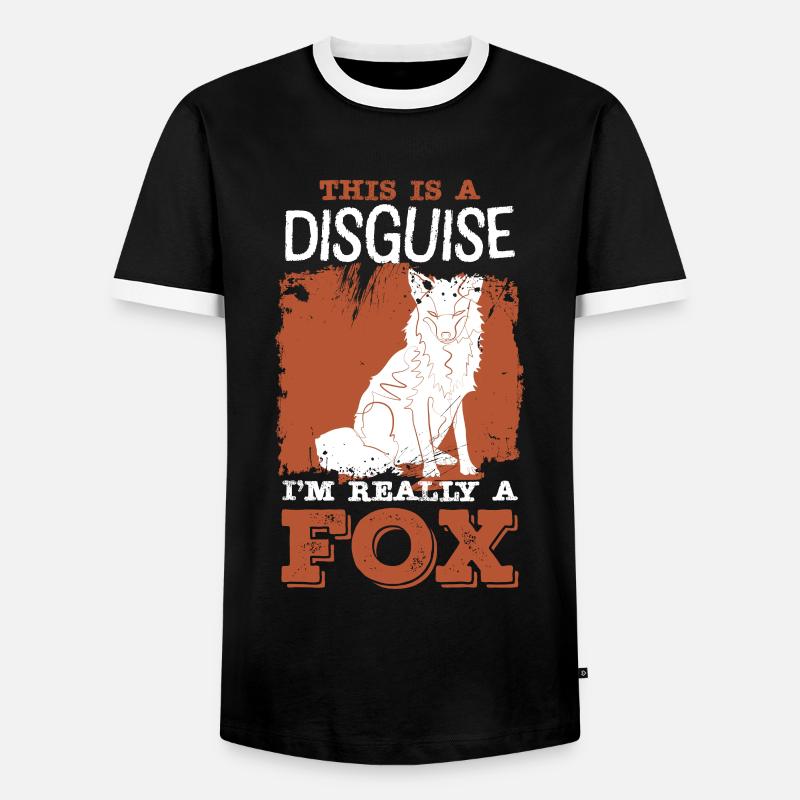 Fuchs - Männer Kontrast-T-Shirt - Schwarz/Weiß