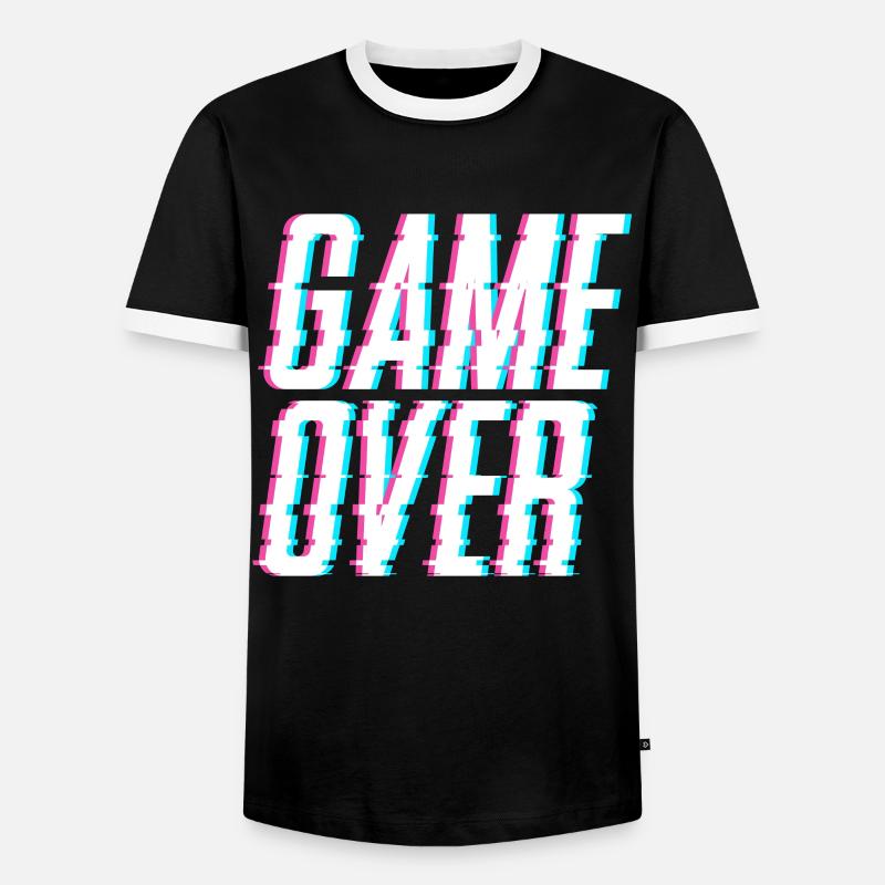 Game Over - Männer Kontrast-T-Shirt - Schwarz/Weiß