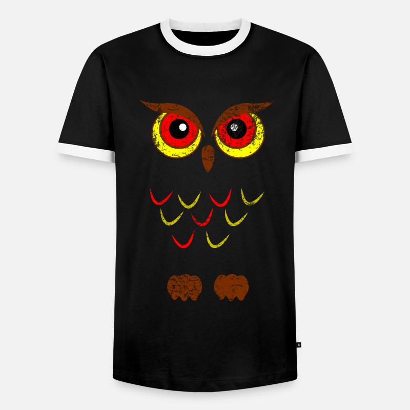Eule Greifvogel - Männer Kontrast-T-Shirt - Schwarz/Weiß