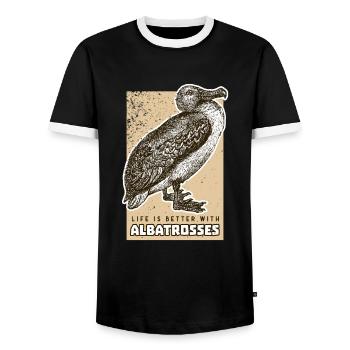albatros - T-shirt contrasté Homme - noir/blanc - Devant - AI Model Female 172 light (172cm) & AI Model Male 178 light (178cm)