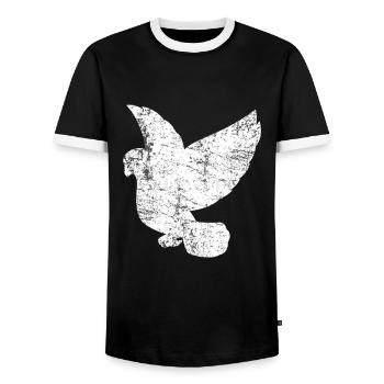 Taube Weiße Taube - Männer Kontrast-T-Shirt - Schwarz/Weiß - Vorne - AI Model Female 172 light (172cm) & AI Model Male 178 light (178cm)