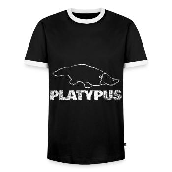 ornithorynque - T-shirt contrasté Homme - noir/blanc - Devant - AI Model Female 172 light (172cm) & AI Model Male 178 light (178cm)