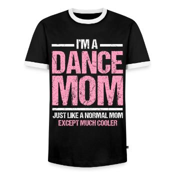 Dance Mom Dancing Mother Disco Gift - Men's Ringer Shirt - black/white - Front - AI Model Female 172 light (172cm) & AI Model Male 178 light (178cm)