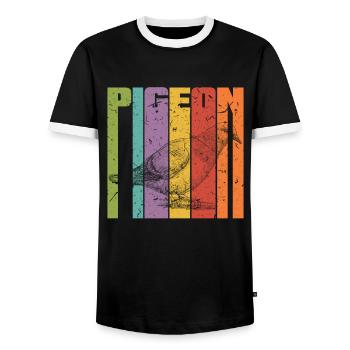 colombe - T-shirt contrasté Homme - noir/blanc - Devant - AI Model Female 172 light (172cm) & AI Model Male 178 light (178cm)