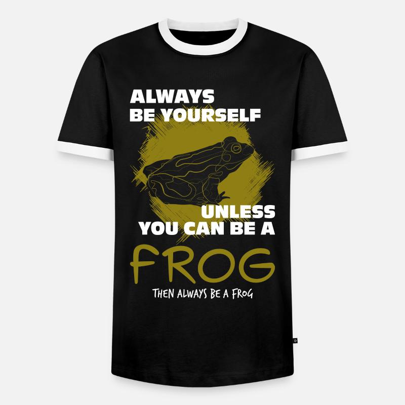 Frosch - Männer Kontrast-T-Shirt - Schwarz/Weiß