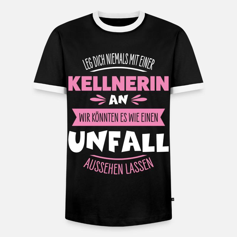 Kellnerin - Männer Kontrast-T-Shirt - Schwarz/Weiß