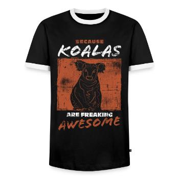 Koala - Männer Kontrast-T-Shirt - Schwarz/Weiß - Vorne - AI Model Female 172 light (172cm) & AI Model Male 178 light (178cm)