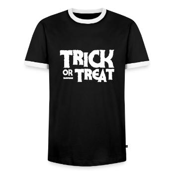 Halloween Halloween Halloween Halloween - Men's Ringer Shirt - black/white - Front - AI Model Female 172 light (172cm) & AI Model Male 178 light (178cm)