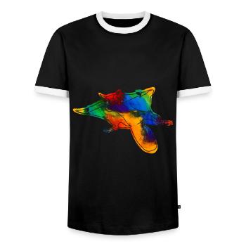 Kurzkopf glide bag Australia - Men's Ringer Shirt - black/white - Front - AI Model Female 172 light (172cm) & AI Model Male 178 light (178cm)