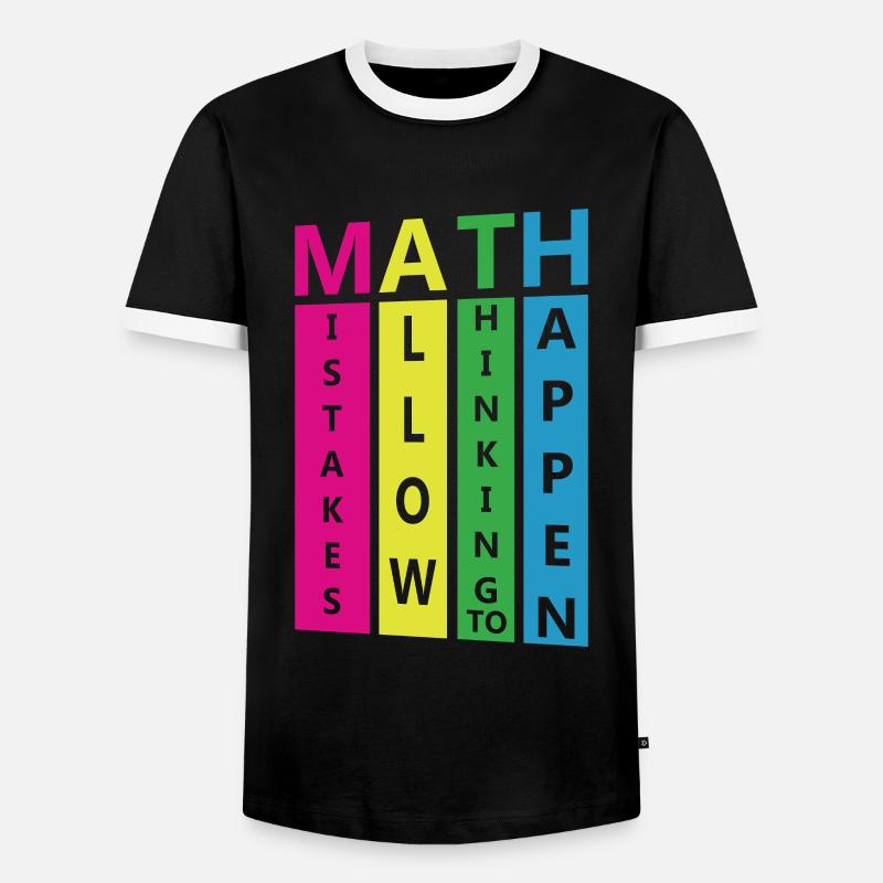 maths - Men's Ringer Shirt - black/white