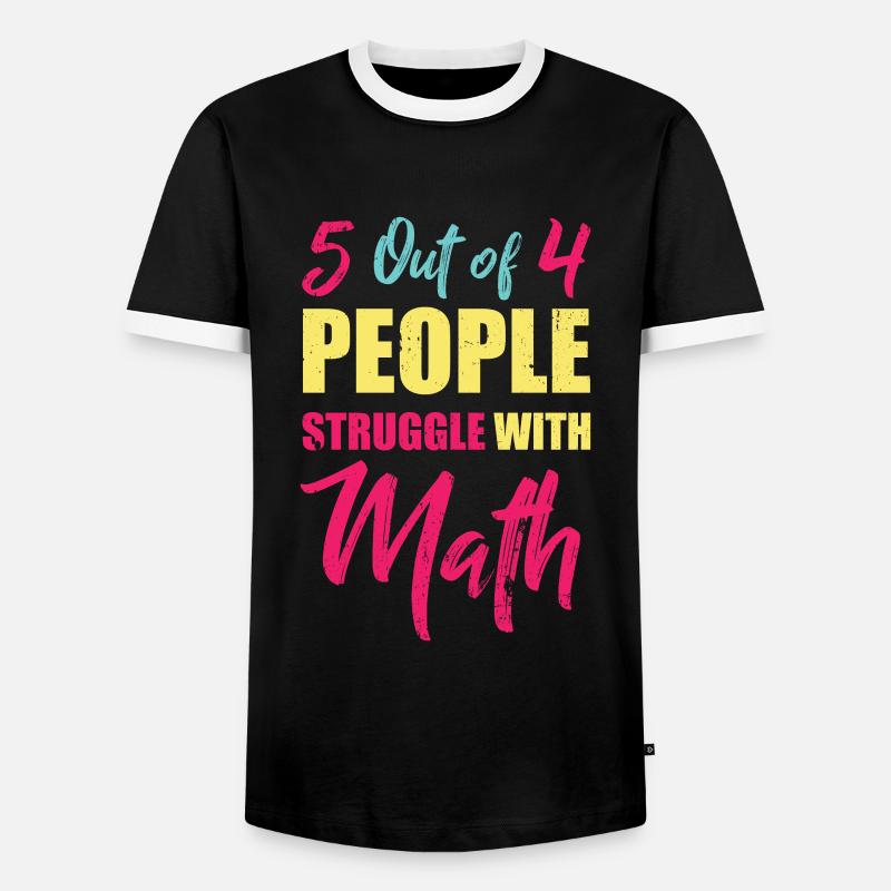 Mathe Hass - Männer Kontrast-T-Shirt - Schwarz/Weiß