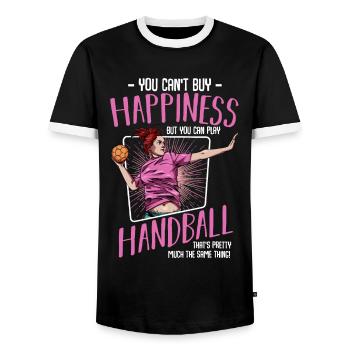 Cool Handball Funny Sayings Handballer Gift - Men's Ringer Shirt - black/white - Front - AI Model Female 172 light (172cm) & AI Model Male 178 light (178cm)