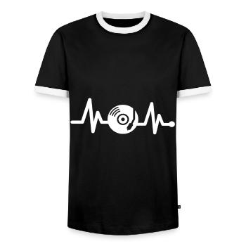 Dj Dj Ausrüstung Vinyl Dj Zubehör - Männer Kontrast-T-Shirt - Schwarz/Weiß - Vorne - AI Model Female 172 light (172cm) & AI Model Male 178 light (178cm)