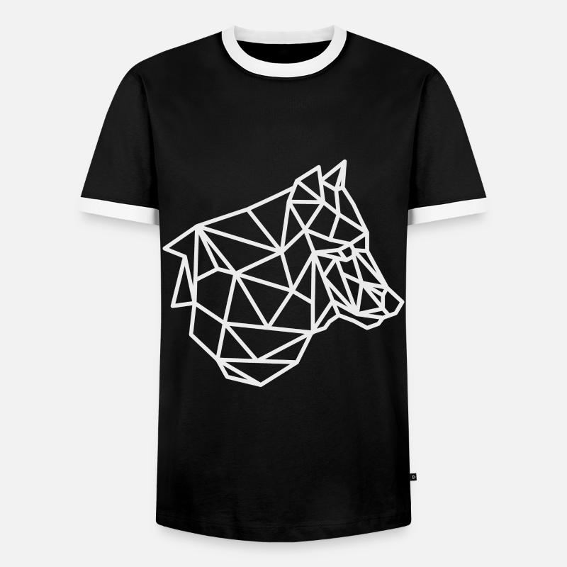 Wolf hunter - Men's Ringer Shirt - black/white