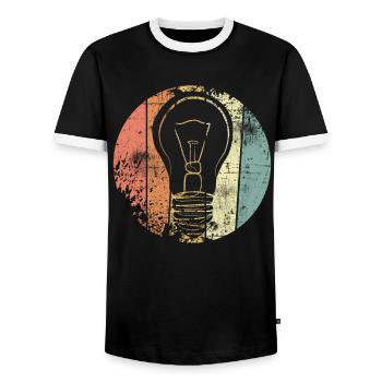 Light bulb - Men's Ringer Shirt - black/white - Front - AI Model Female 172 light (172cm) & AI Model Male 178 light (178cm)
