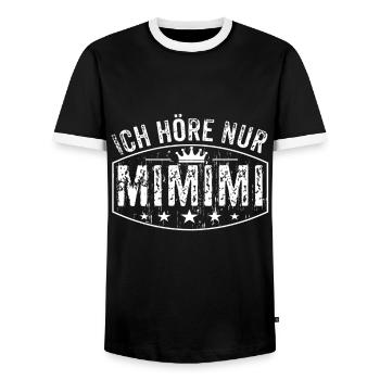 Ich höre nur Mimimi - Männer Kontrast-T-Shirt - Schwarz/Weiß - Vorne - AI Model Female 172 light (172cm) & AI Model Male 178 light (178cm)