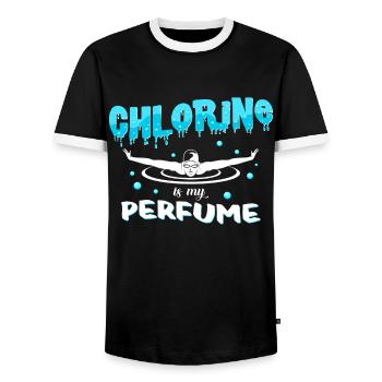 natation - T-shirt contrasté Homme - noir/blanc - Devant - AI Model Female 172 light (172cm) & AI Model Male 178 light (178cm)