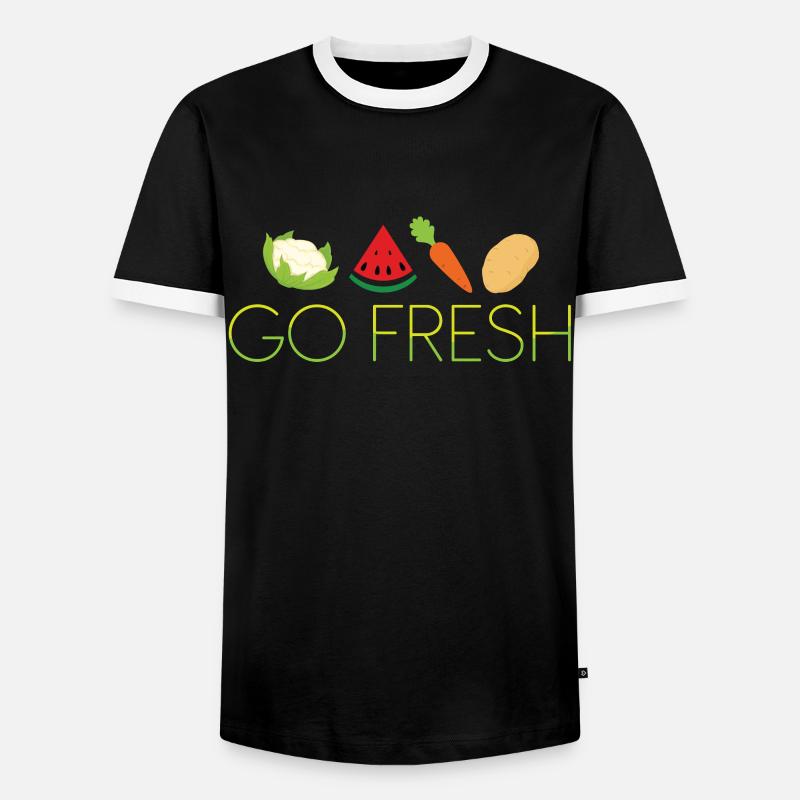 Go fresh - Men's Ringer Shirt - black/white