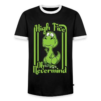 High five - Männer Kontrast-T-Shirt - Schwarz/Weiß - Vorne - AI Model Female 172 light (172cm) & AI Model Male 178 light (178cm)