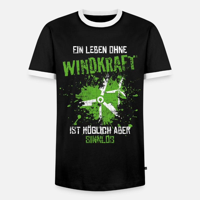 Windkraft - Männer Kontrast-T-Shirt - Schwarz/Weiß
